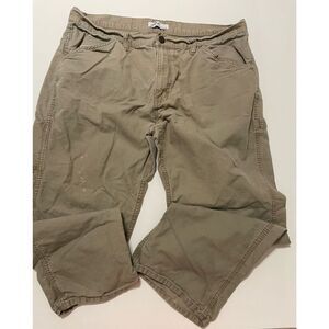 Blue Mountain  Canvas Utility Carpenter Pants Men's Tag 40x32 Khaki Beige Distre